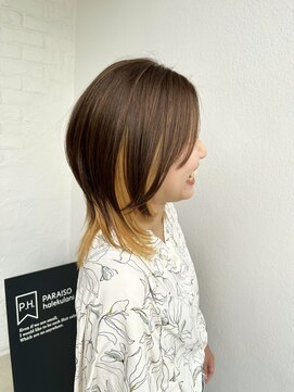 パライソ 南公園店(PARAISO) ウルフカット×ツートンカラー