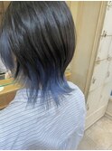 ウルフカット☆インナーカラー/ブルーシルバー