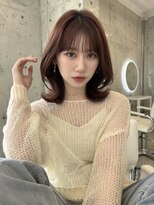秋カラーピンクブラウン×韓国くびれミディ