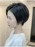 ショートヘア/ボブ/可愛い丸み/簡単スタイリング/20代30代