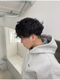 メンズナチュラル癖毛風スパイラルミックスパーマ