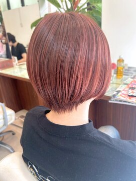 ヘアーアンドエステ ハラダ 滝ノ水店(Hair&Esthe Harada) ショート/丸みショート/似合わせカット/チェリーレッド