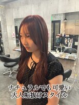 コワファースト長崎シャンプーボーイ 2nd(COIFF1RST 長崎 SHAMPOO BOY)&nbsp;長崎 韓国ヘア レイヤー ブリーチなしレッド