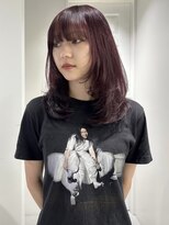 サムシング(Something.)&nbsp;レイヤーカット/ブリーチなし/ワインレッド