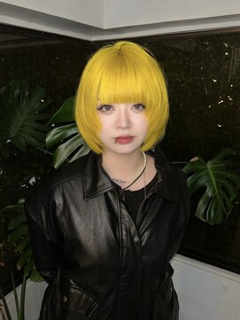 キイ 原宿 表参道(K.e.y) ネオンカラー/ネオンイエロー/シャギーボブ/ハイトーンボブ