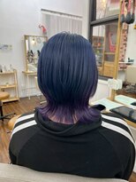 ユイマァル 倉敷店(YUIMARL)&nbsp;ウルフレイヤー20代30代40代ブリーチデザインネイビーラベンダー