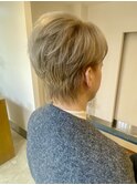 メンズカット　ブリーチ　グレージュ