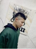お洒落ボウズフェードスタイル+ライン