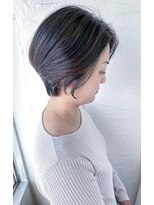 ムーンジェジェ(moon jeje)&nbsp;20代30代40代小顔マニッシュハンサムショート前下がりボブby柴立