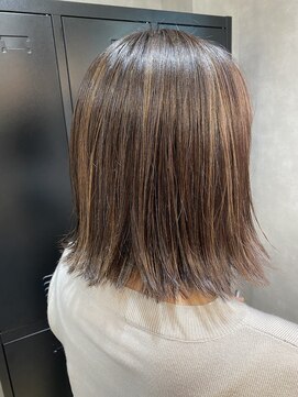 ヘアー メゾン ブレッシング(hair maison blessing) ハイライト×切りっぱなしボブ