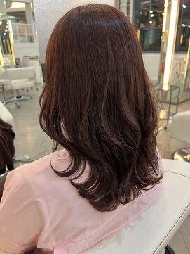 グラマシー アレックス(Gramercy alex) ベージュピンク×くびれセミロング/ピンクブラウン20代30代40代