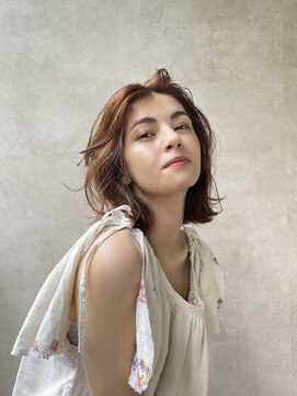 メゾンドイギー(MAISON de IGGY) 外ハネボブ#ペールベージュ#かきあげ前髪#オレンジベージュ