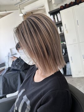 ラフ 難波店(LAFF) #黒髪#ボブルフ#ネビージュ#小顔#ワンレン