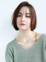 スクエアウーノ 博多(SQUARE＊UNO HAKATA)&nbsp;ショートボブ　チョコレートカラー　シースルーバング