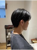 刈り上げセンターパート/ニュアンスパーマ/フェザーショート