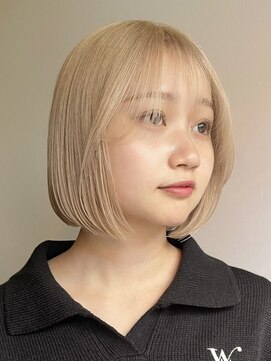サンク 原宿 表参道(cinq) 切りっぱなしボブ長めボブタッセルボブハイトーンカラーレイヤー
