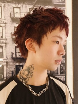 ボコカ(bococa) 【macana指名】スパイキーショート ブリーチカラー ワインレッド