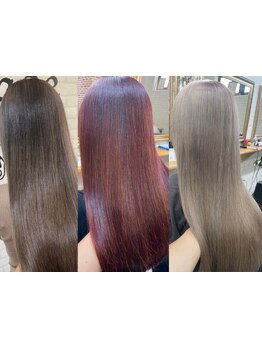 赤みを消して透明感.ツヤ感がでるカラ-やノンブリ-チで綺麗な外国人風カラ-が人気♪