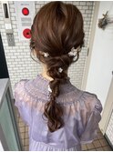 編みおろし ヘアセット お呼ばれヘア 参列ヘア 結婚式ヘア