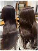 美髪かわいいカールシアーカラーピンクブラウンロングセミディ