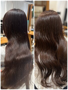 ビューブルー 亀戸錦糸町(VIEW BLUE) 美髪かわいいカールシアーカラーピンクブラウンロングセミディ