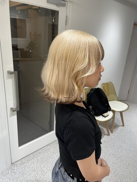 ペレ 渋谷(PELE) h_ デザインカラー/レイヤーカット/ウェットヘア/オリーブベージ