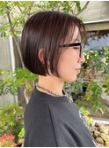切りっぱなしボブ/30代40代50代/ショートボブ