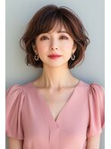ふんわりパーマ＋ぺたんこヘアー解消パーマ 【40代50代髪型】