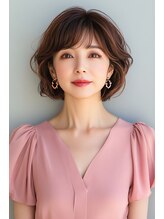 アヴァンス プロデュース バイ エガオ 大阪梅田店(AVANCE. PRODUCED by EGAO) ふんわりパーマ＋ぺたんこヘアー解消パーマ 【40代50代髪型】