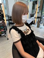 ダブル(W)&nbsp;切りっぱなしボブ/ミルクティーベージュ