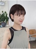ショートボブグレージュミニボブナチュラル透明感カラーボブヘア