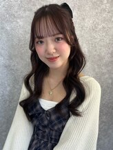 アイリス 天文館店(AIRIS)&nbsp;ヘアセット ヘアアレンジ ハーフアップ 顔周りカット 20代 艶髪