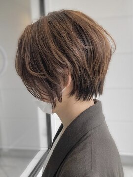 エルプラスヘアー 平尾店(L+hair) 30代40代大人可愛いひし形ショートブリーチなしカラー