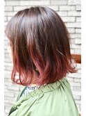 【おしゃれ裾カラー♪】クリアブラウンXチェリーピンク