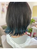ブルーな裾カラー