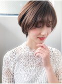 小顔ショート×エアリーミディ×イルミナカラー×黒髪×吉祥寺