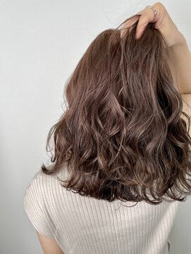 フラッグヘア 新宮店(Flag HAIR) ピンクグレージュ☆ケアブリーチ☆ハイライト☆イルミナカラー