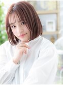 韓国風ベージュピンク切りっぱなしボブc5戸田公園20代30代40代