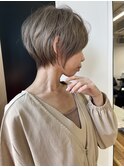 大人綺麗な小顔襟足スッキリショートボブ 30代40代50代