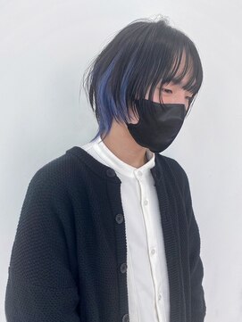 ギグスダブル 栄店(gigs double) マッシュウルフ×インナーカラー /ブルー