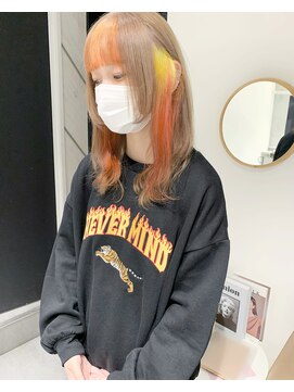 シピ バイ ブレス(shipi. by brace) ベージュ/オレンジ／イエロー/インナーカラー/顔まわりカット