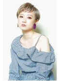 デザインカラー/シルキーベージュ/グレージュカラー/斜めバング