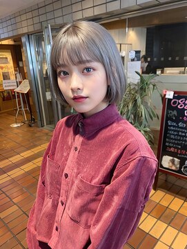 シエル バイ ケンジ 登戸 生田(CIEL by KENJE) ★くびレイヤーエモージュ前髪マチルダボブインナーグレージュ