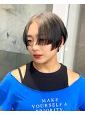 姫カットショートカットシルバールーツカラーデザインカラー