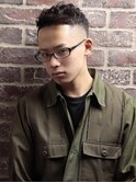 アップバングショート×ツイストパーマ <池袋> <フェード>