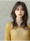 前髪あり/顔周りレイヤー/アッシュブラウン