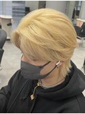 ブロンドヘアー/メンズカット/ホワイトブロンド/金髪
