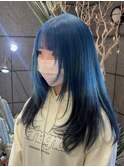 ザクザクレイヤー+ビビッドブルー+落とせる裾カラー