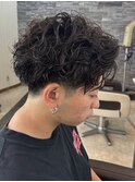 メンズパーマメンズカットセンターパートメンズマッシュウルフ