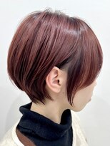 リード バイ ラグーン(LEAD by LAGOON) 丸みショートボブヘアミルクティーベージュカラーピンクベージュ